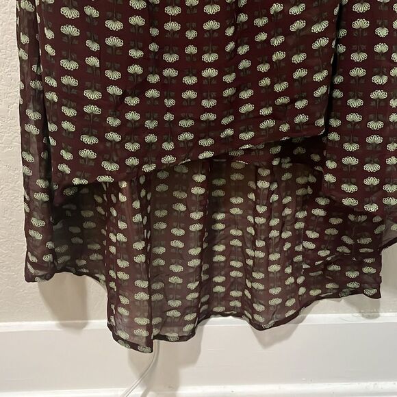 SCOTCH & SODA Atelier 4 Maroon Floral High-Low Wrap Dress, Size M - Picture 7 of 13